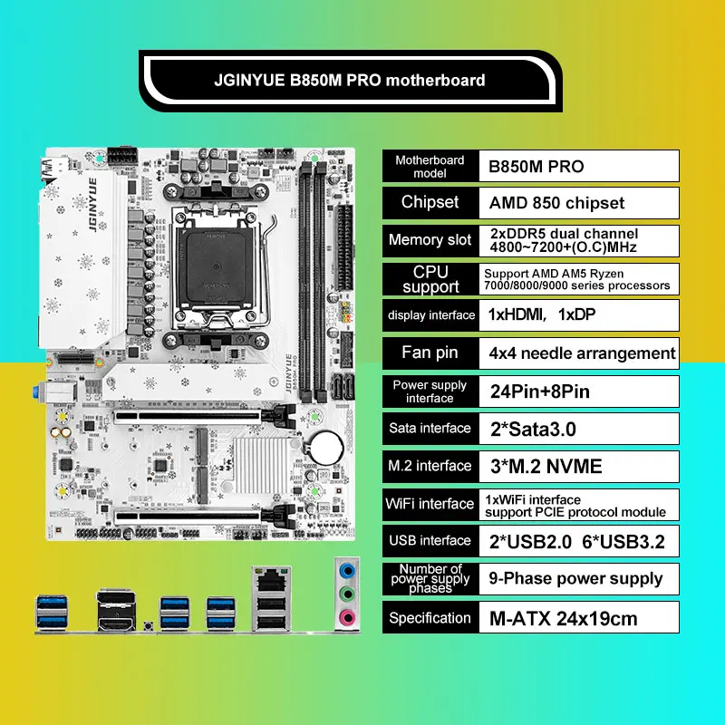 Placa-Mãe JGINYUE B850M Pro co - Ddr5 16Gb 6000Mhz avaliação e preço