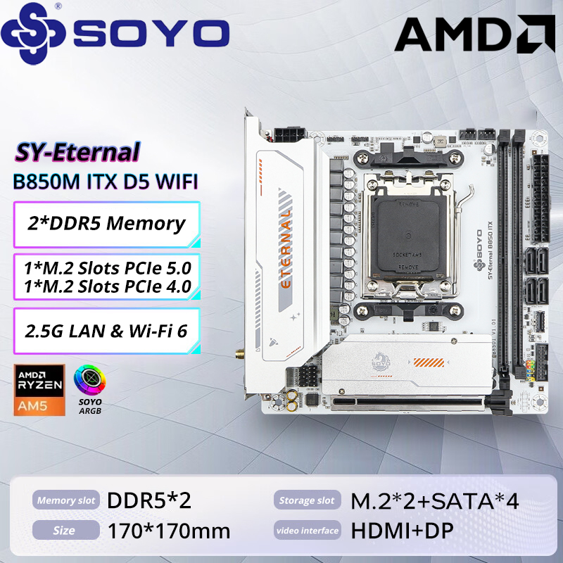 Soyo b850m argb placa-mãe wifi - Ddr5 Rgb Ram avaliação e preço